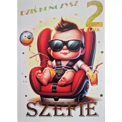 Yeku Karnet 3K 2 urodziny szef (17,5x12,5cm) 3K 095