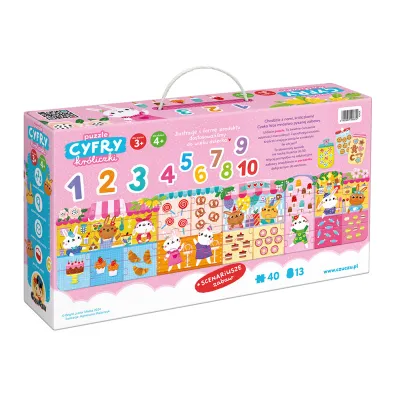 Puzzle 40 el. Cyfry Kr�liczki Bright Junior Media