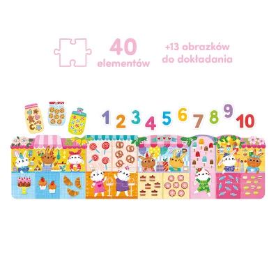 Puzzle 40 el. Cyfry Kr�liczki Bright Junior Media