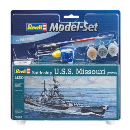 Model do sklejania 1:1200 65128 Battleship USS Missouri Revell