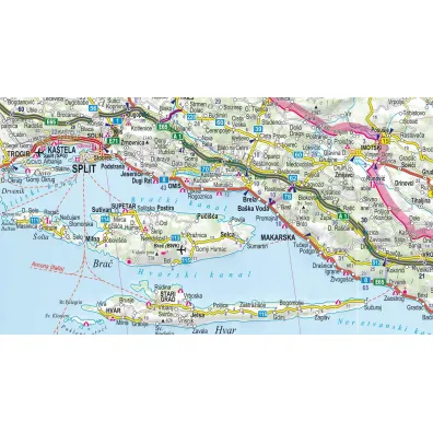 Chorwacja mapa samochodowa 1:750 000 laminat 2024