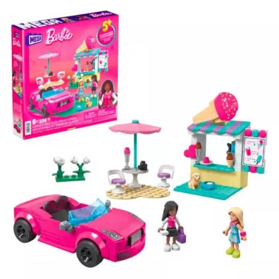 Barbie Mega Klocki Kabriolet i stoisko z lodami