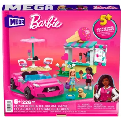 Barbie Mega Klocki Kabriolet i stoisko z lodami