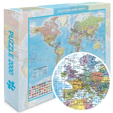 Puzzle 2000 el. �wiat polityczny mapa 1:42 000 000 ArtGlob