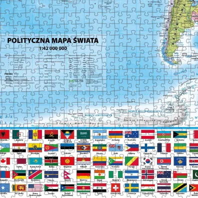 Puzzle 2000 el. �wiat polityczny mapa 1:42 000 000 ArtGlob