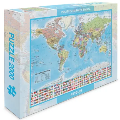 Puzzle 2000 el. �wiat polityczny mapa 1:42 000 000 ArtGlob