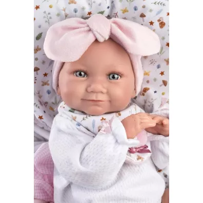 Lalka bobas winylowa Tina w rowym piworze 40cm Llorens
