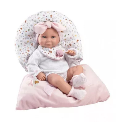 Lalka bobas winylowa Tina w rowym piworze 40cm Llorens