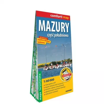 Mazury cz. Po�udniowa mapa turystyczna 1:60 000 laminat 2023