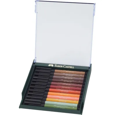Faber-Castell Pisaki Pitt Artist Pen Brush Earth 12 szt.
