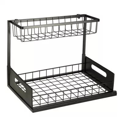 Organizer szafka p�ka kuchenna kosz pod zlew umywalk� wysuwana p�ka pojemnik 2-poziomowy metal