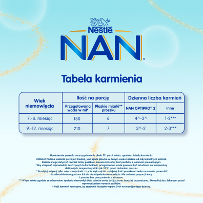 Nestle Nan Optipro Zestaw 2 Mleko nastpne dla niemowlt po 6 miesicu + Pucio mwi dzie dobry GRATIS 2 x 650 g