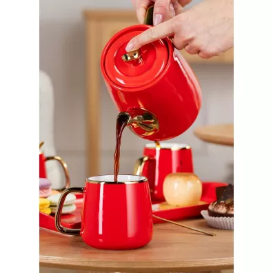 HowHomely Serwis kawowy Noah Red Gold