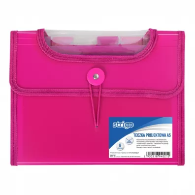 Strigo Teczka A4 z 6 przek�adkami V-file r�owa