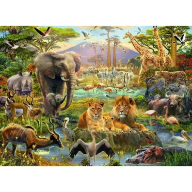 Puzzle 200 el. Zwierzeta sawanny XXL Ravensburger