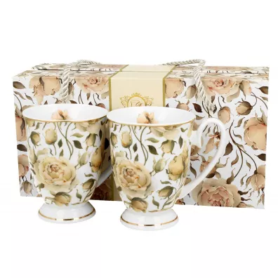 Duo Sp. z o.o. Komplet kubkw Royal English Roses White 2 x 320 ml