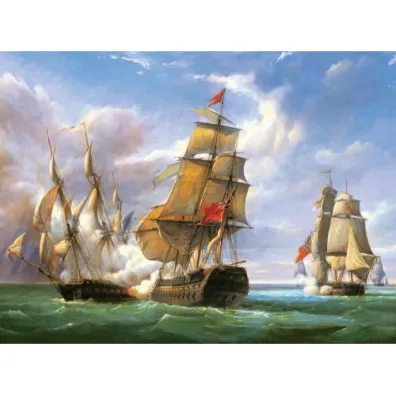 Puzzle 3000 el. Combat between the French and the English Vessels Castorland