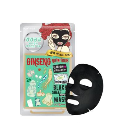 Dewytree Ginseng Nutritious Black Sheet Mask odywcza maska w pachcie z e-szeniem 30 g