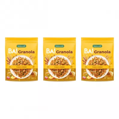 Bakalland BA! Granola 5 ziaren z miodem zestaw 3 x 300 g