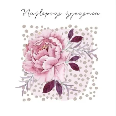 Clear Creations Karnet Swarovski kwadrat CL4504_PO Najlepsze �ycze