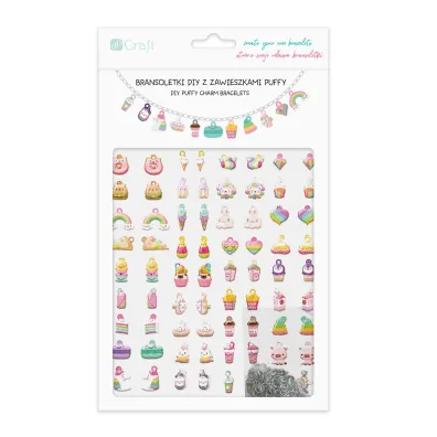 Bransoletki diy z zawieszkami puffy rainbow Dalprint