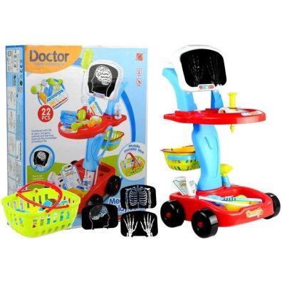 Zdjęcia - Zestaw do zabawy dla dzieci LEAN Toys Wózek lekarski z akcesoriami 22el Leantoys 