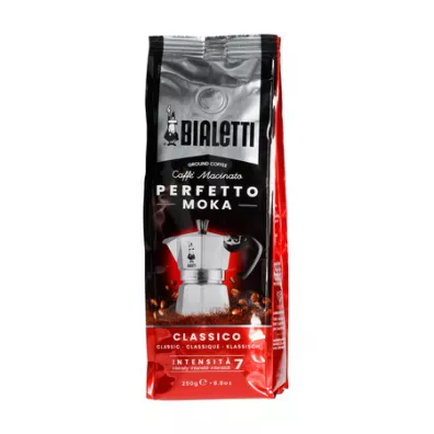 Bialetti Zestaw Moka Express 3tz + kawa Perfetto Moka Classico 150 ml