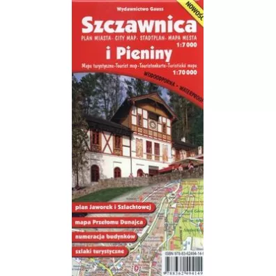 Szczawnica. Plan miasta 1:7 000 i Pieniny. Mapa turystyczna 1:70 000
