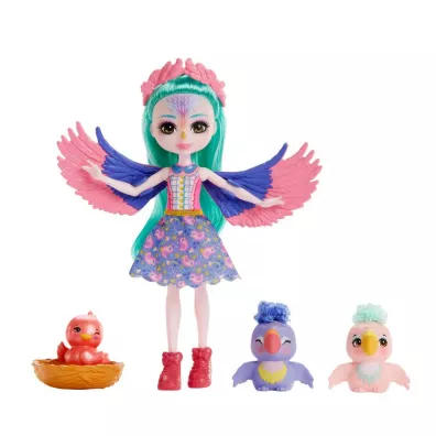 Enchantimals. Rodzina Papugi Filia Finch. Lalka + figurki HKN15 Mattel