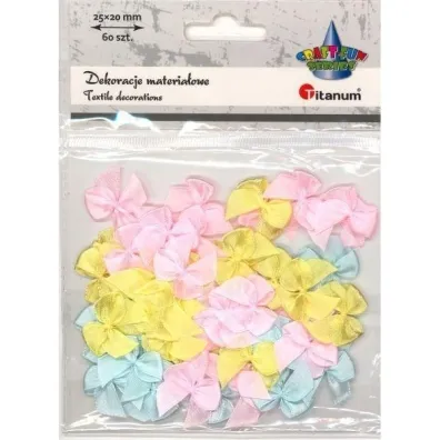Titanum Kokardki satynowe pastelowe 25x20mm 60 szt.