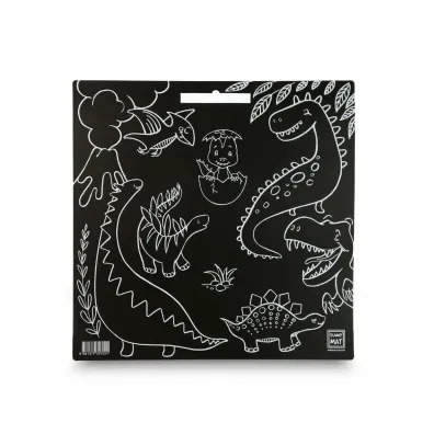 Funny Mat Black - Dinozaury + kreda. Mata do kolorowania wielokrotnego u�ytku Strigo