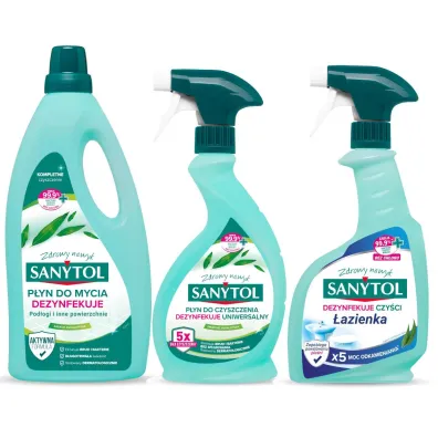 Sanytol Zestaw do sprz�tania o zapachu eukaliptusa 2 x 500 ml + 1 l