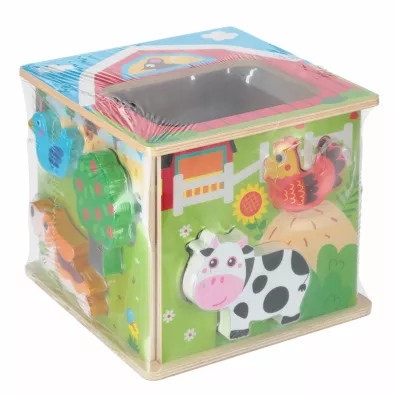 Kostka edukacyjna Sorter drewniane Farma SMILY PLAY SPW84948