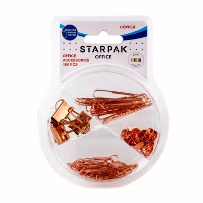 Starpak Akcesoria biurowe miedziane 100 szt.