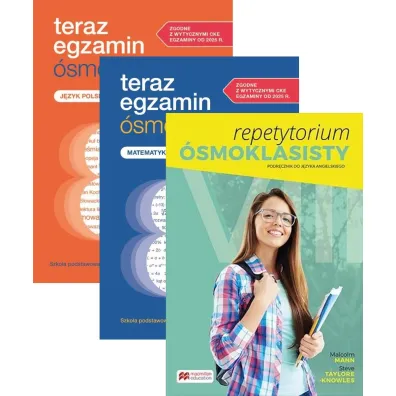 Pakiet. Teraz egzamin �smoklasisty. Repetytorium: J�zyk polski i Matematyka, Repetytorium �smoklasisty. Podr�cznik do j�zyka angielskiego (wersja wieloletnia)