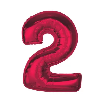 Godan Balon foliowy cyfra 2 czerwona Smart 92cm