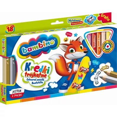 St. Majewski Kredki tr�jk�tne drewniane Bambino 18 szt.