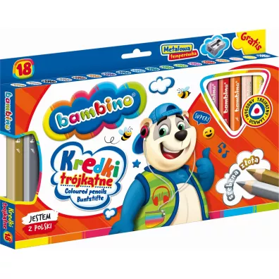 St. Majewski Kredki tr�jk�tne drewniane Bambino 18 szt.