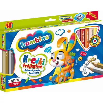 St. Majewski Kredki tr�jk�tne drewniane Bambino 18 szt.