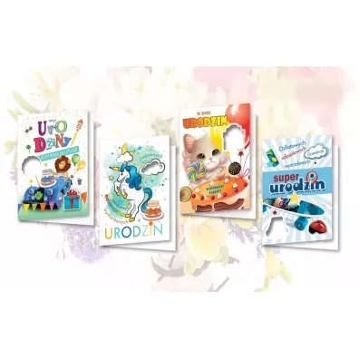 Top Graphic Karnet B6 brokatowany z nalepk� MIX 10 szt.