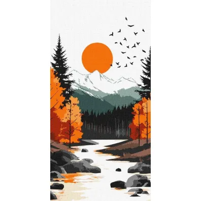 Ideyka Malowanie po numerach - ��ty ksi�yc 40x80cm