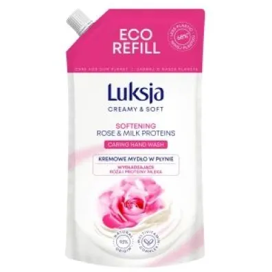 Luksja Wyg�adzaj�ce kremowe myd�o w p�ynie R�a & Proteiny Mleka - zapas 400 ml