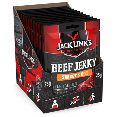 Jack Links Suszona woowina protein Beef Jerky Sweet&Hot Zestaw 10 x 25 g