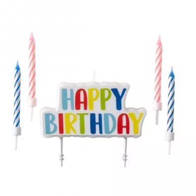 Amscan Zestaw �wieczek urodzinowych happy birthady 4 szt.