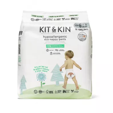 Kit and Kin Pieluchomajtki Nappy Pants 6 XL (12-17 kg), Hedgehog/Racoon 18 szt.