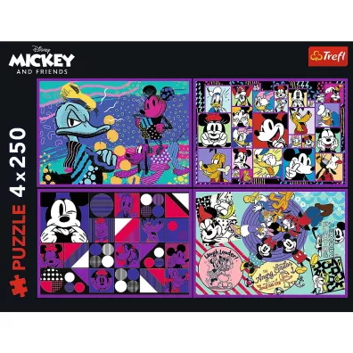 Puzzle 4x250 el. Seria przyg�d Myszki Miki Trefl