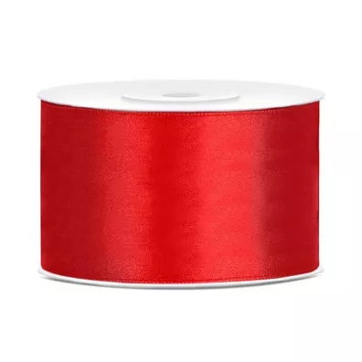 PartyDeco Tasiemka satynowa czerwona 38mm x 25m