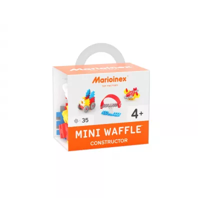 Mini Waffle Konstruktor Klocki konstrukcyjne Mini Waffle 35 element�w Konstruktor Ma�y niebieski MARIOINEX 902783