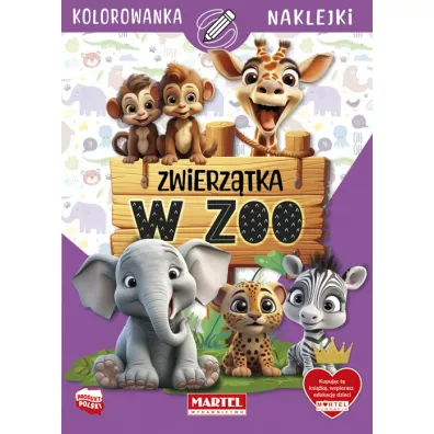 Kolorowanka z naklejkami. Zwierztka w zoo