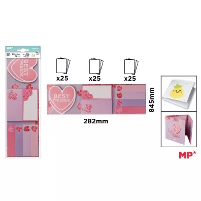 Mp Main Paper Karteczki samoprzylepne indeksuj�ce BESTIE SQUAD 7x25szt/blister MP PN164-14